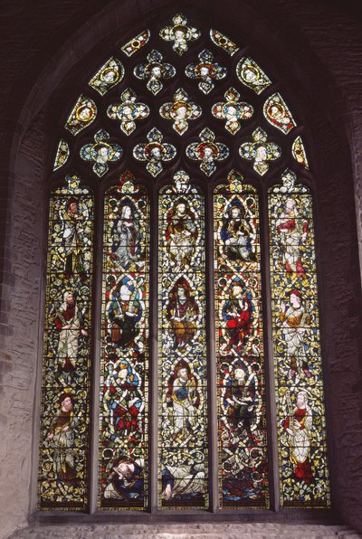 Saint Laurence-vindu (farget glass) av English School
