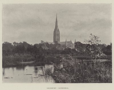 Salisbury Cathedral (gravering) av English School