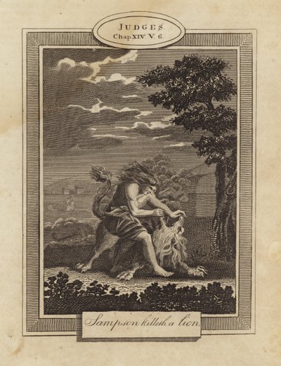 Samson dreper en løve av English School