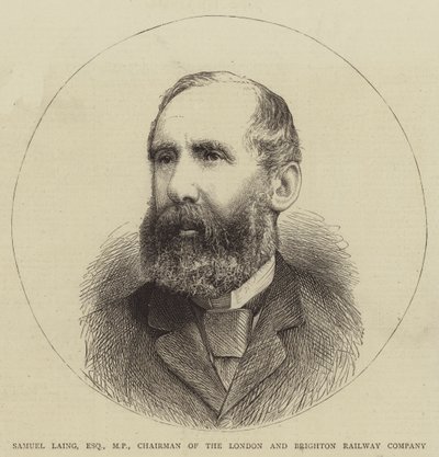 Samuel Laing, Esquire, parlamentsmedlem, styreleder i London and Brighton Railway Company (gravering) av English School