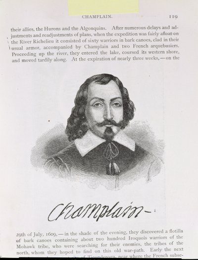 Samuel de Champlain (ca. 1567-1635) illustrasjon fra bind IV av 