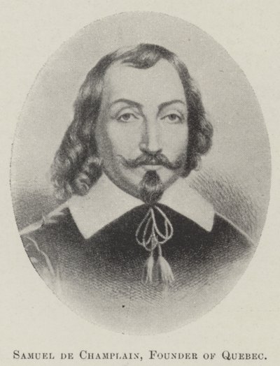 Samuel de Champlain, grunnlegger av Quebec (litho) av English School