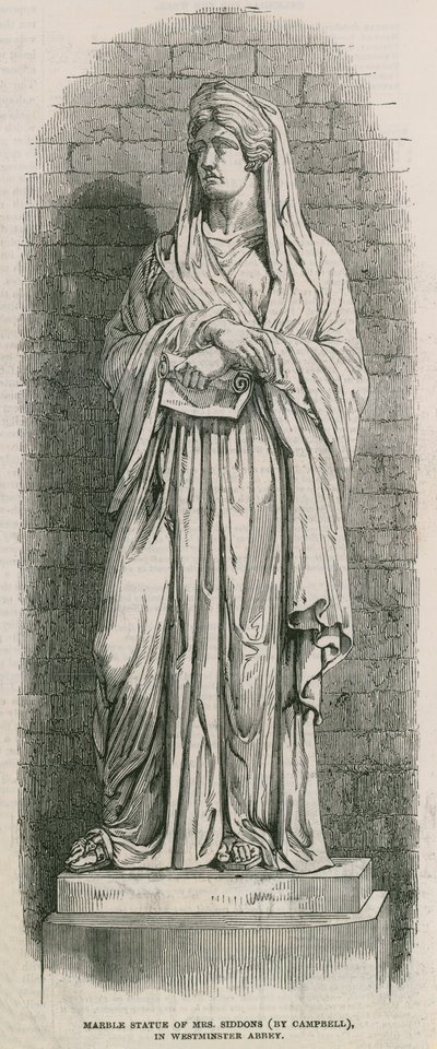 Sarah Siddons monument i Westminster Abbey av English School