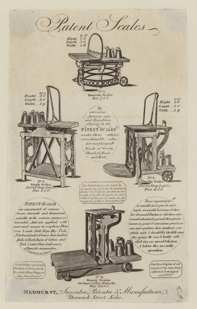 Vektmaker, Medhurst, byttekort av English School