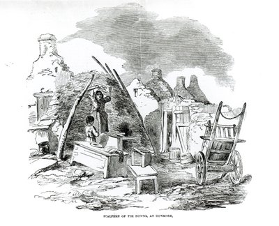 Scalpeen av Tim Downs, ved Dunmore, fra #39;The Illustrated London News#39;, søndag 22. desember 1849 (lito) (s/h-foto) av English School