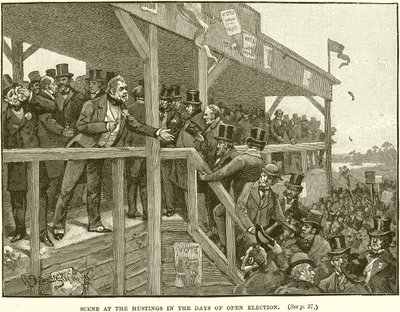 Scene på Hustings in the Days of Open Election av English School