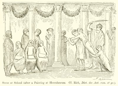 Scene på skolen (etter et maleri på Herculaneum. Jf. Rich, Dict. des Ant. rom. et gr.) av English School