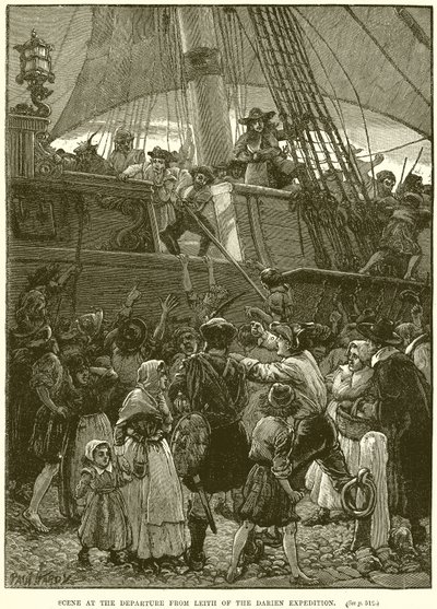 Scene ved avgangen fra Leith fra Darien-ekspedisjonen av English School