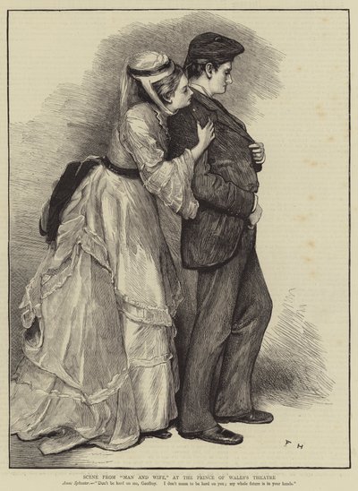 Scene fra «Mann og kone» på Prince of Wales#39;s Theatre (gravering) av English School
