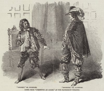 Scene fra Presented at Court, på Haymarket Theatre av English School