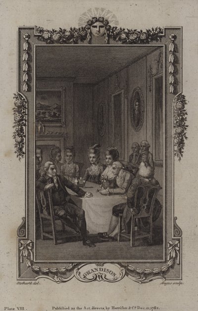 Scene fra The History of Sir Charles Grandison, av Samuel Richardson av English School