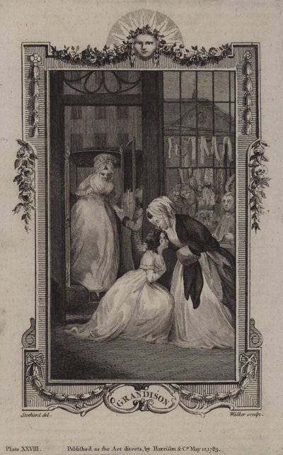 Scene fra The History of Sir Charles Grandison, av Samuel Richardson av English School