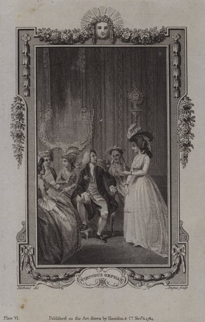 Scene fra The Virtuous Orphan, av Mary Collyer av English School