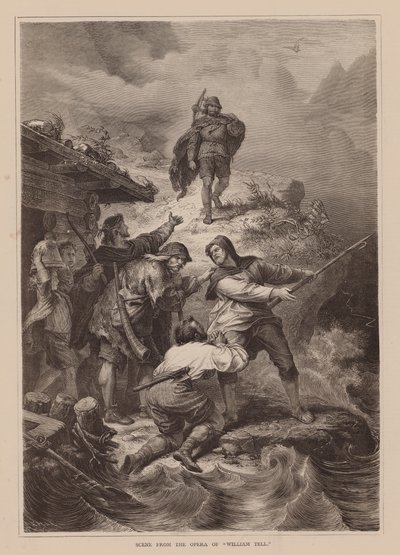 Scene fra operaen «William Tell» (gravering) av English School