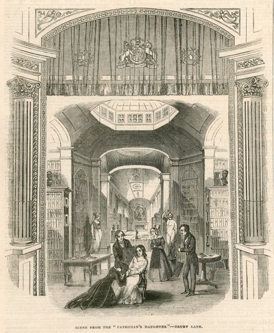 Scene fra stykket The Patricians Daughter, Drury Lane Theatre, London av English School