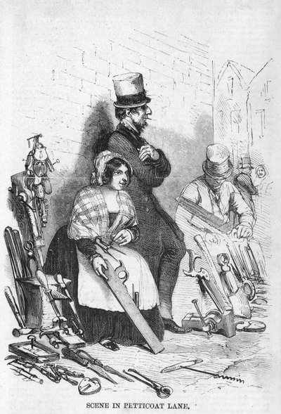 Scene i Petticoat Lane av English School