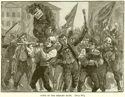 Scene i Belfast-opptøyene av English School
