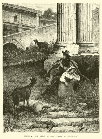 Scene i ruinene av Vespasian-tempelet av English School