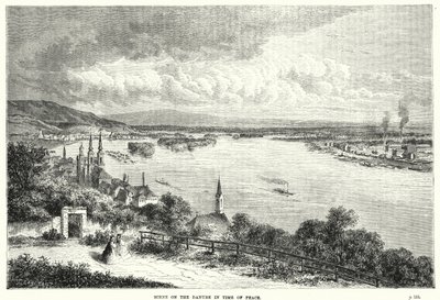 Scene på Donau i fredstid (gravering) av English School