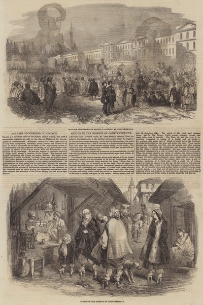 Scener i Konstantinopel (gravering) av English School
