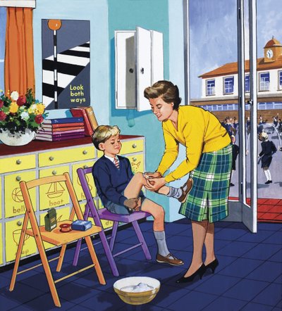 Skolesykepleier (gouache på papir) av English School