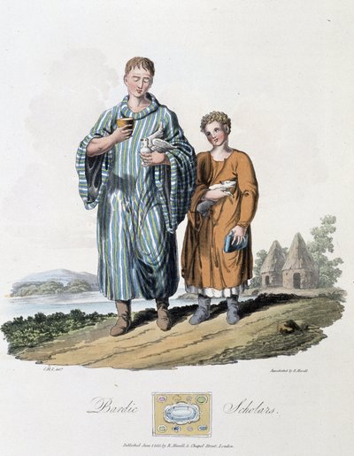 Skolegutt og hans mester - i "" keltere og gotere, skikker til innbyggerne på de britiske øyer på begynnelsen av 600-tallet og i gotiske nasjoner på vestkysten av Østersjøen", av S.R. Meyrick og Ch. Smith av English School
