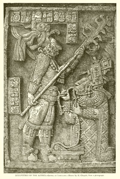 Skulpturer av aztekerne. -- Overligger ved Lorillard (gravering) av English School