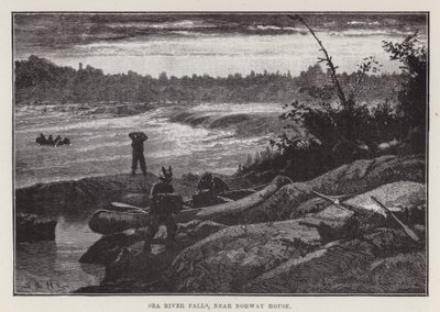 Sea River Falls, nær Norway House (gravering) av English School