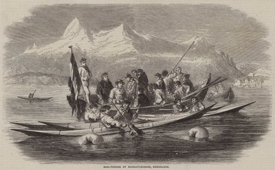 Selfiske ved Kingigtorssuak, Grønland (gravering) av English School