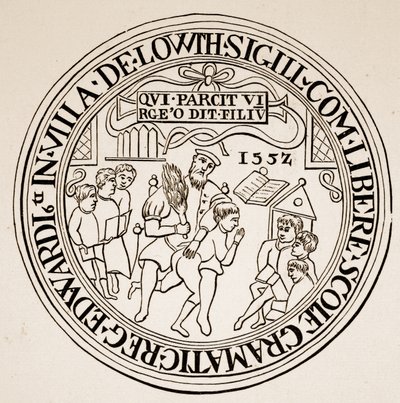Seal of Louth Grammar School, 1552 (sepia-bilde) av English School