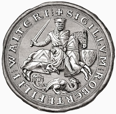 Seal of Robert Fitzwalter, fra A Short History of the English People av J. R. Green, utgitt 1893 av English School