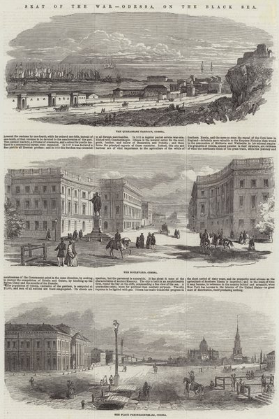 Krigens sete, Odessa, ved Svartehavet (gravering) av English School