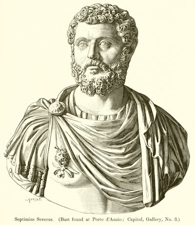 Septimius Severus. (Byste funnet på Porto dAnzio; Capitol, Gallery, nr. 3) av English School