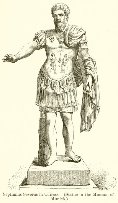 Septimius Severus i Cuirass. (Statue i München-museet) av English School