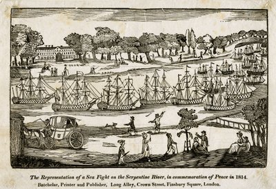Serpentine, Hyde Park i London (tresnitt) av English School