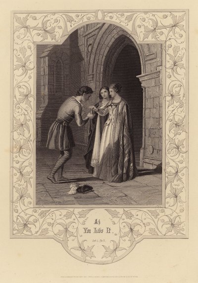 Shakespeare: Som du vil, 1. akt, 2. scene (gravering) av English School