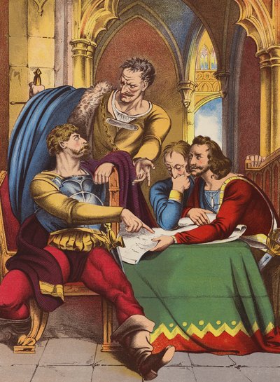 Shakespeare: Henrik IV, del I (kromolitho) av English School