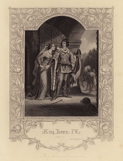 Shakespeare: Kong Henrik IV, del 1, akt II, scene 3 (gravering) av English School