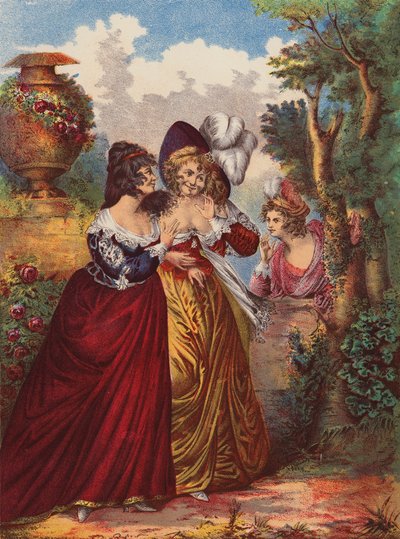 Shakespeare: Mye ståhei for ingenting (chromolitho) av English School