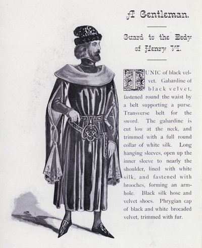 Shakespeares King Richard III: A Gentleman, Guard to the Body of Henry VI (litho) av English School