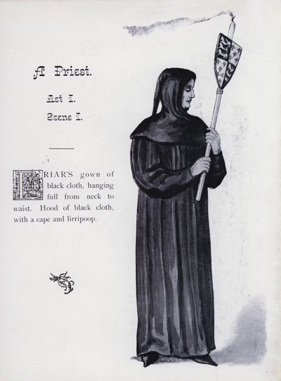 Shakespeares King Richard III: A Priest, Act I, Scene I (litho) av English School