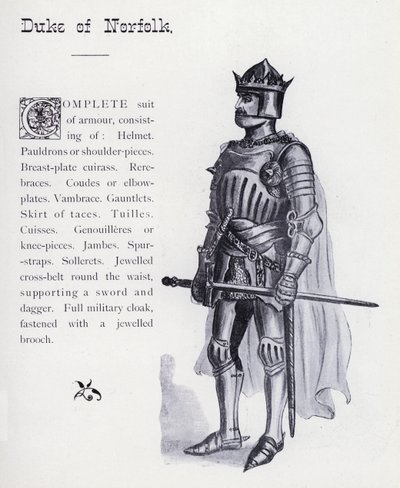 Shakespeares kong Richard III: Duke of Norfolk (litho) av English School
