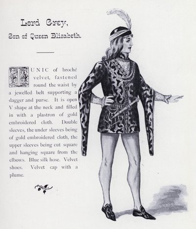 Shakespeares kong Richard III: Lord Grey, sønn av dronning Elizabeth (litho) av English School