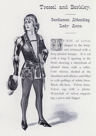 Shakespeares kong Richard III: Tressel og Berkley, herrer som deltar på Lady Anne (litho) av English School