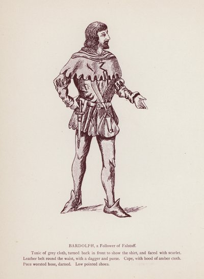 Shakespeares The Merry Wives of Windsor: Bardolph, a Follower of Falstaff (litho) av English School
