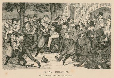 Sham Ibrahim eller Pacha i Vauxhall Gardens, London av English School