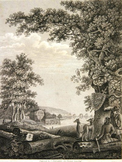 Skipsbyggere i New Forest, gravert av C.Sheringham for Percival Lewis (gravering) av English School