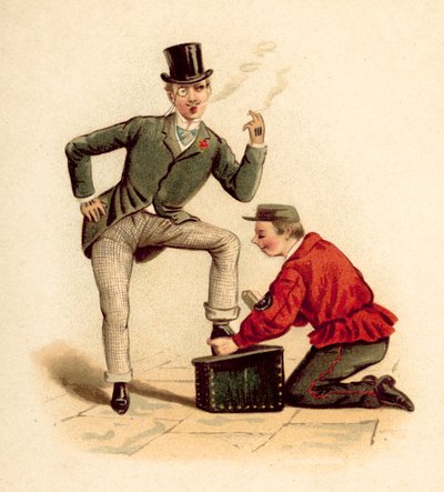 Sko svart (chromolitho) av English School