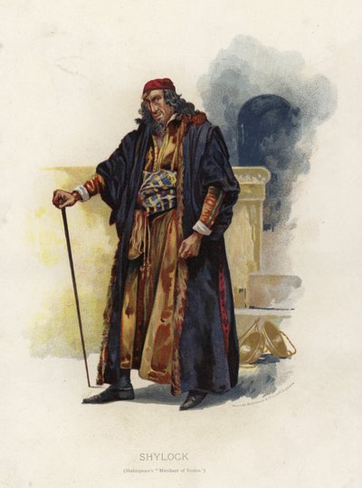 Shylock, fra Shakespeares The Merchant of Venice av English School