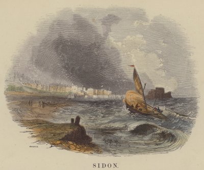 Sidon (farget gravering) av English School